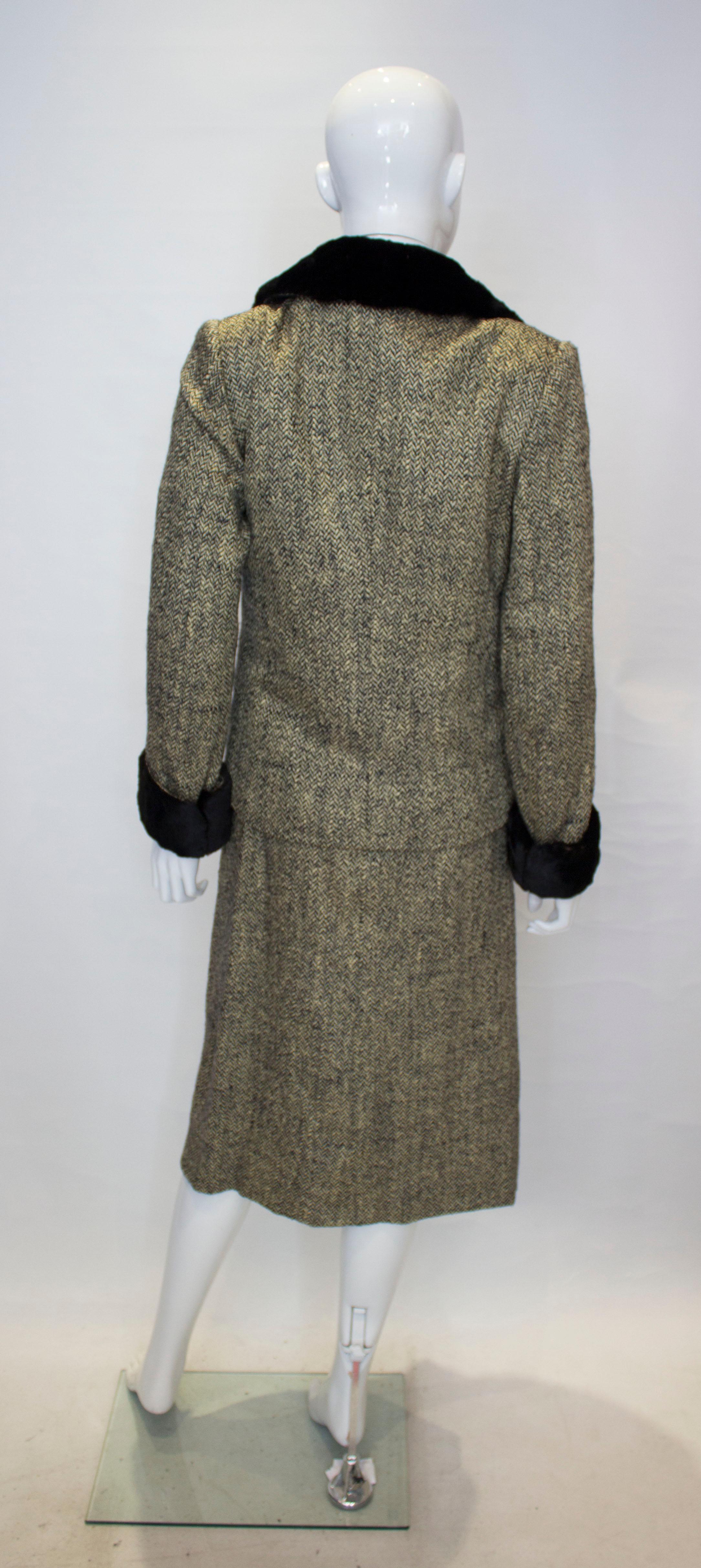 Women's Vintage Hartnell Dress and Jacket. For Sale