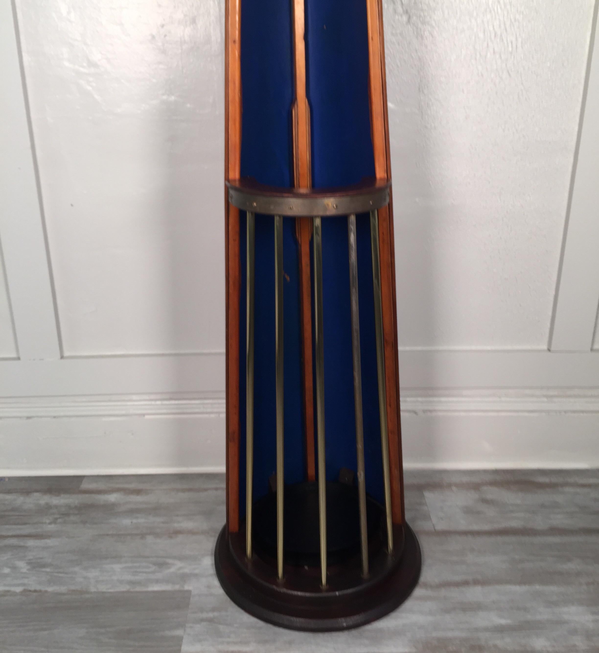 Vintage Harvard Crimson 1940's wood sculling canoe, handcrafted now into an umbrella stand, rare  Beautiful condition and a historic piece of Harvard History. 
Great statement piece for lake house or shore home and PERFECT for a Harvard