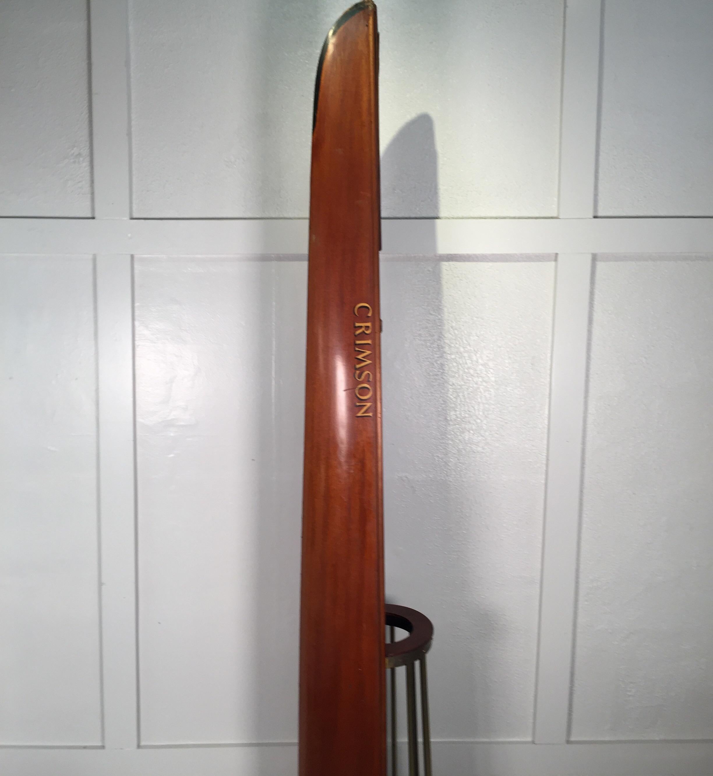 Brass Rare 1940's Harvard Sculling Canoe Umbrella Stand Holder