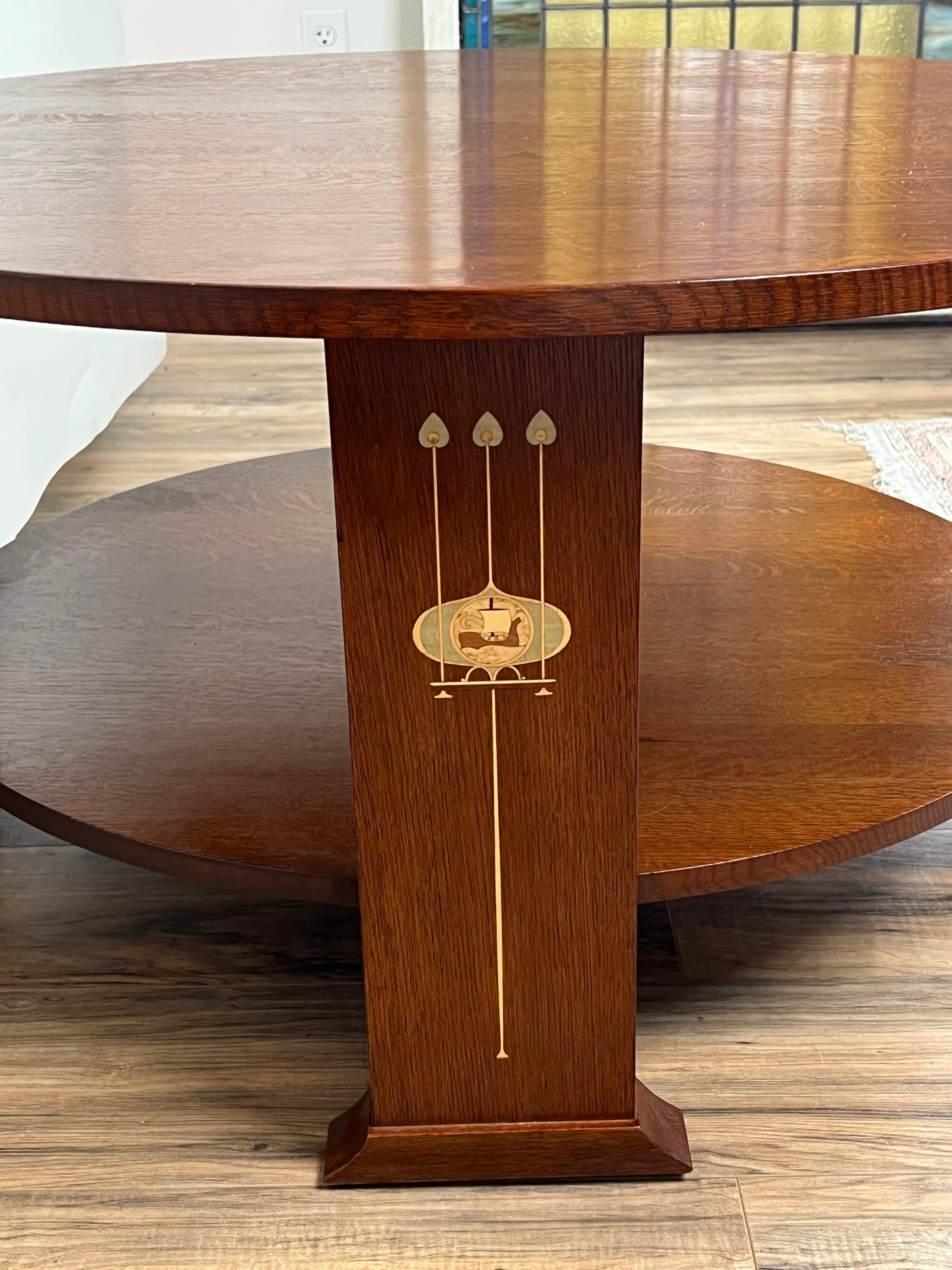 Contemporary Vintage Harvey Ellis by Stickley Oak Cocktail Table For Sale