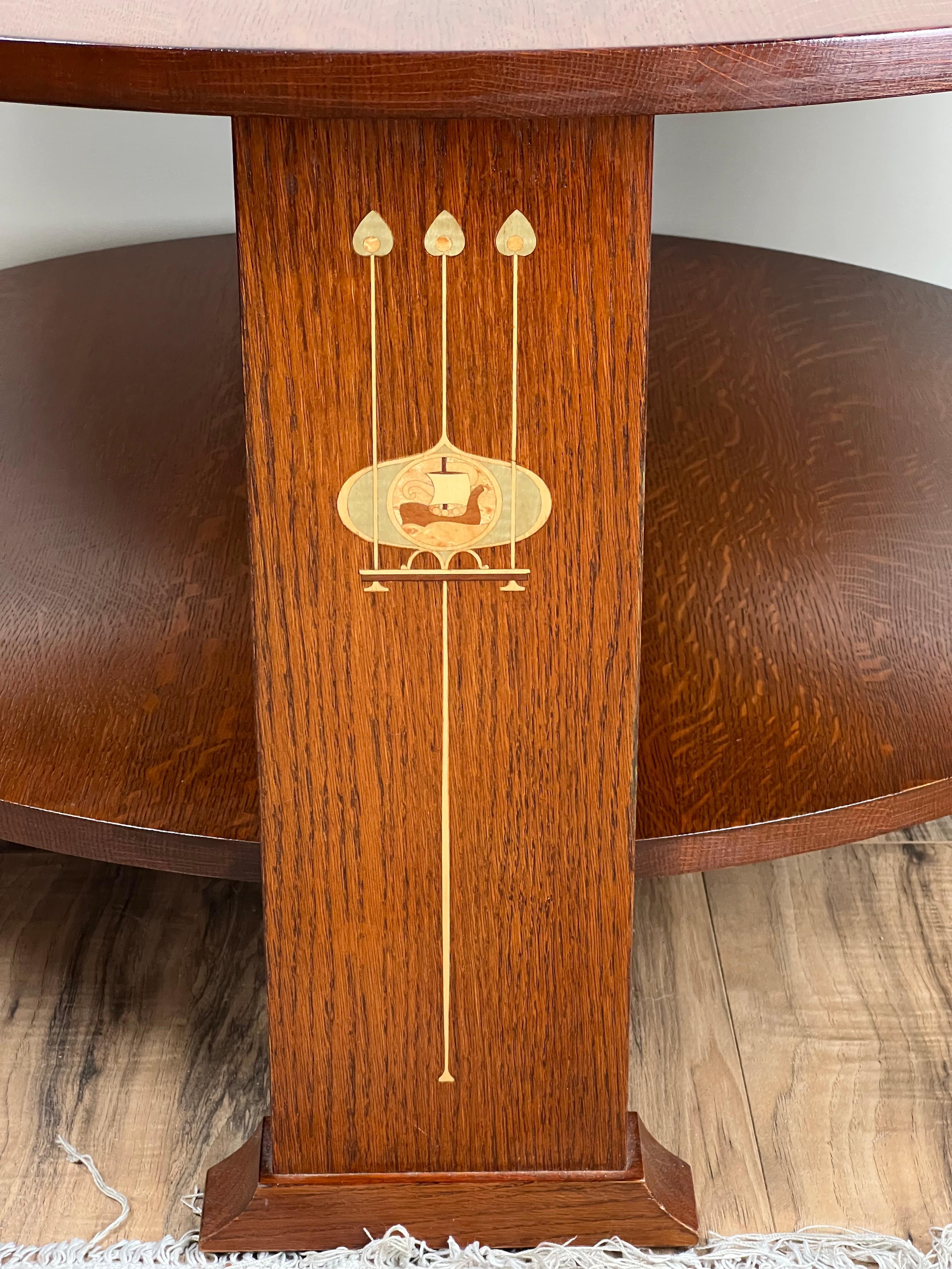 Vintage Harvey Ellis by Stickley Oak Cocktail Table For Sale 2