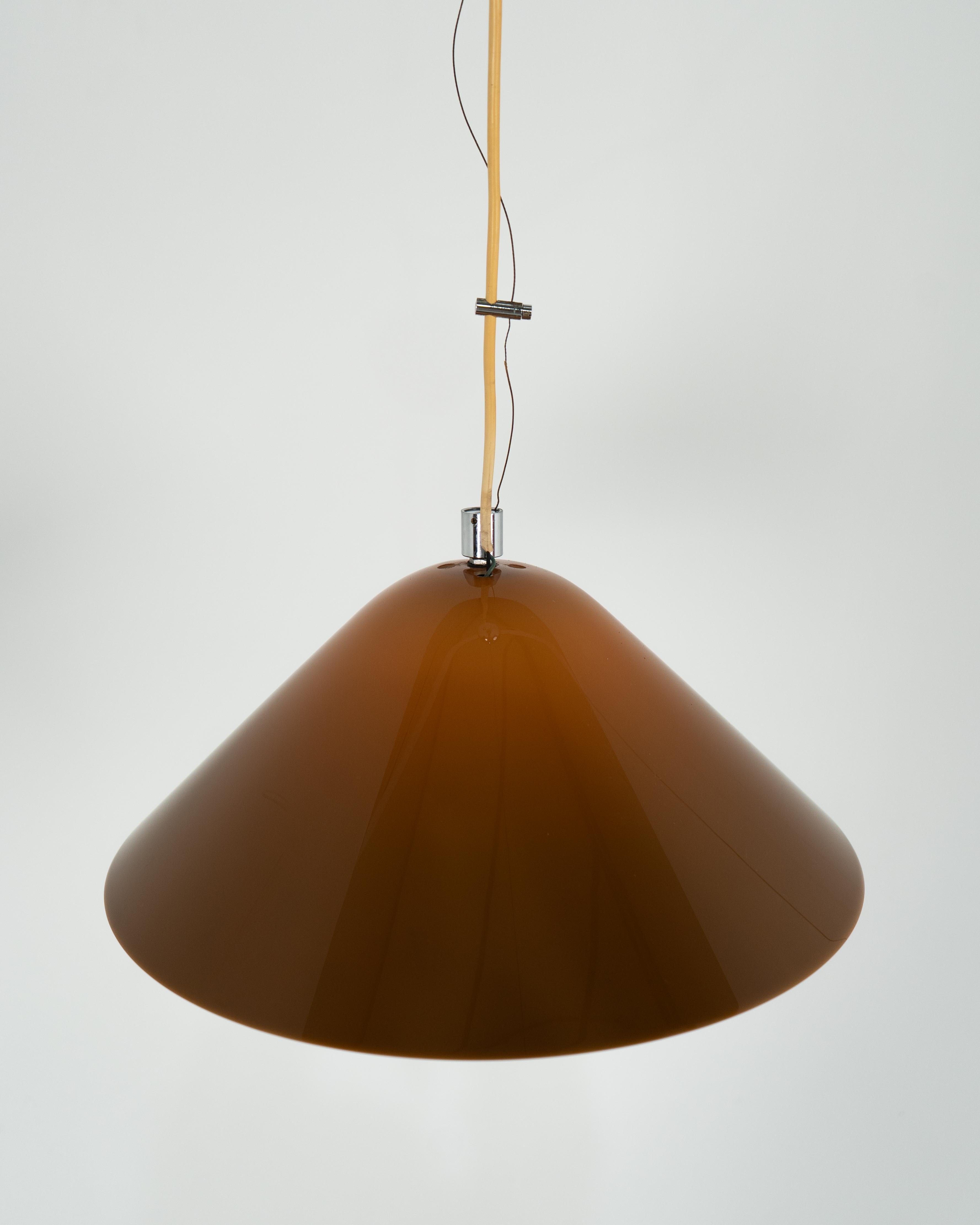 Lampada a sospensione vintage di Harvey Guzzini per Meblo, anni '70 in vendita 3