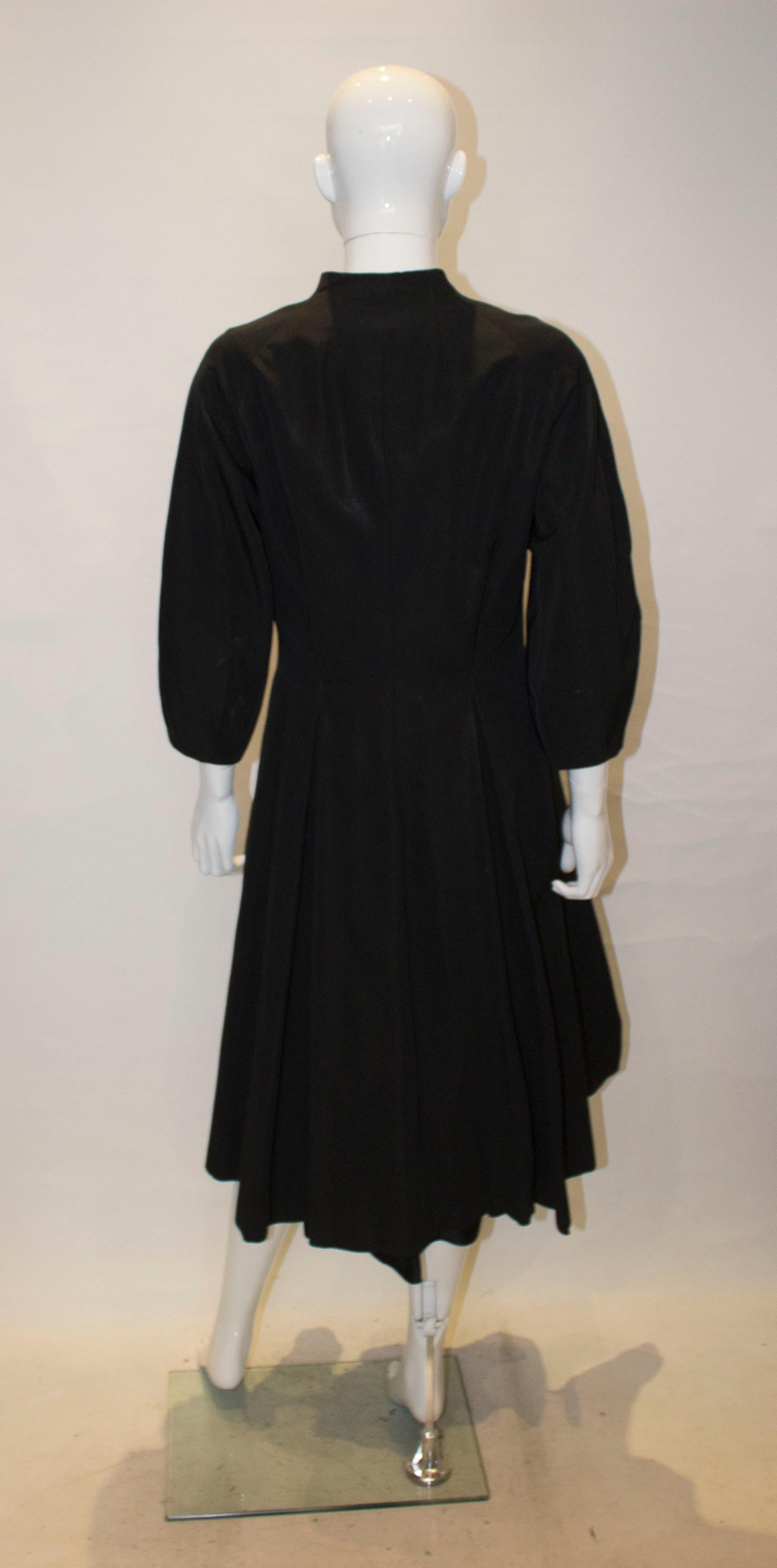 Black Vintage Harvey Nichols Grosgrain Evening Coat For Sale