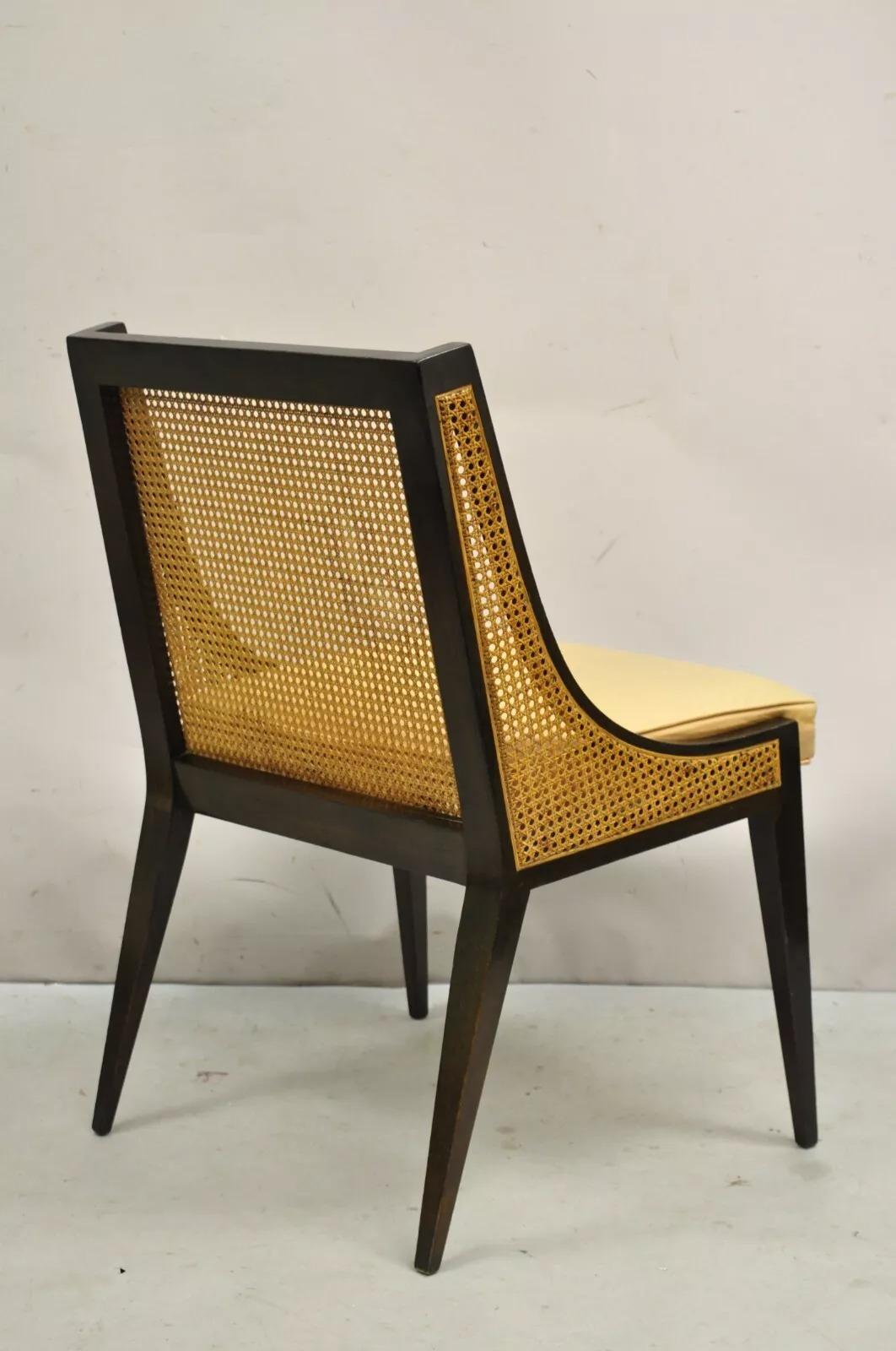 Harvey Probber Mid Century Modern Beistellstuhl aus ebonisiertem Schilfrohr mit Hiprest, Vintage im Angebot 5