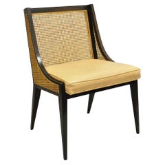 Vintage Harvey Probber Mid Century Modern Ebonized Cane Hiprest Side Chair