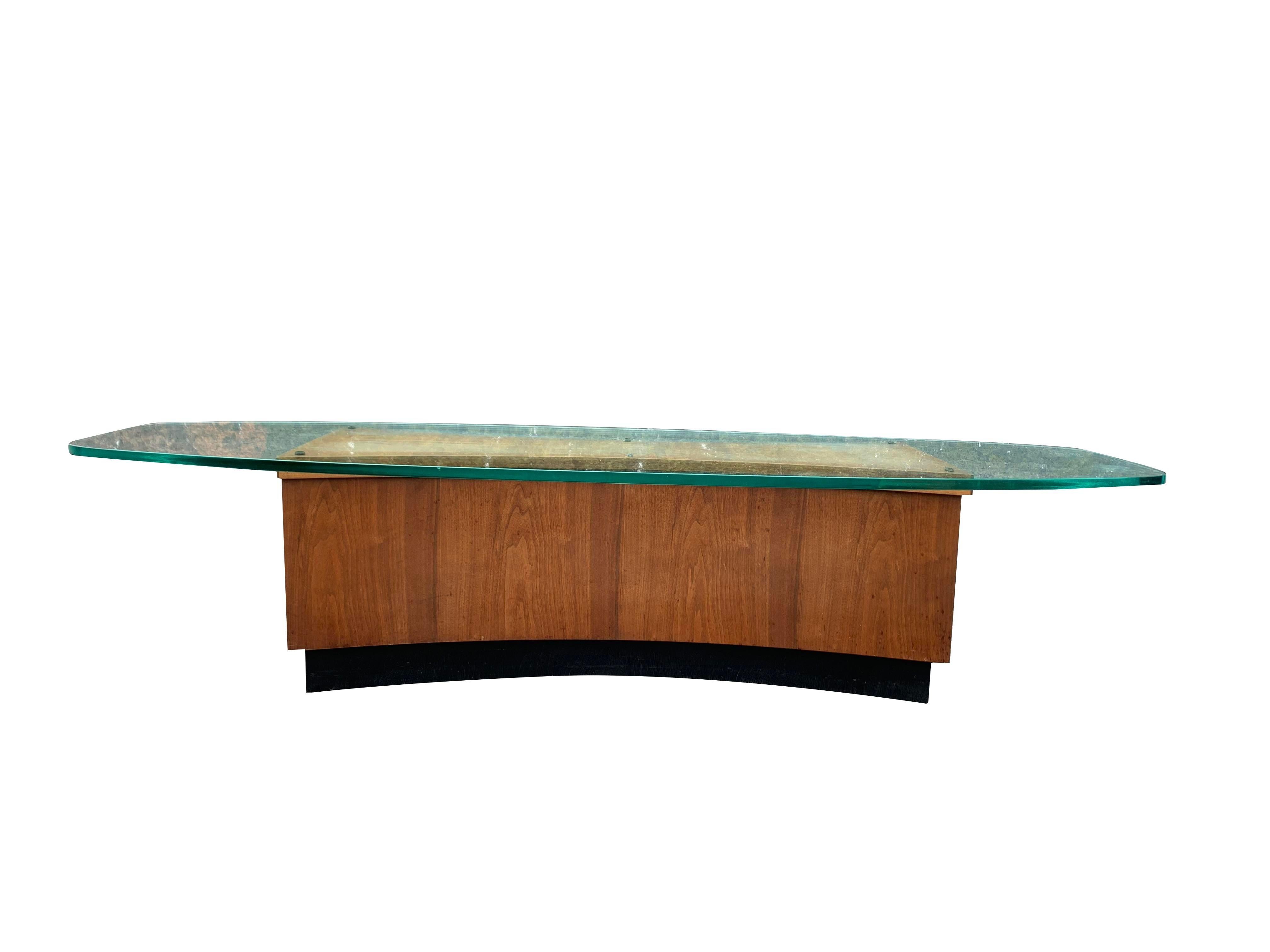 Table basse moderne de style Harvey Probber avec plateau en verre en vente 3