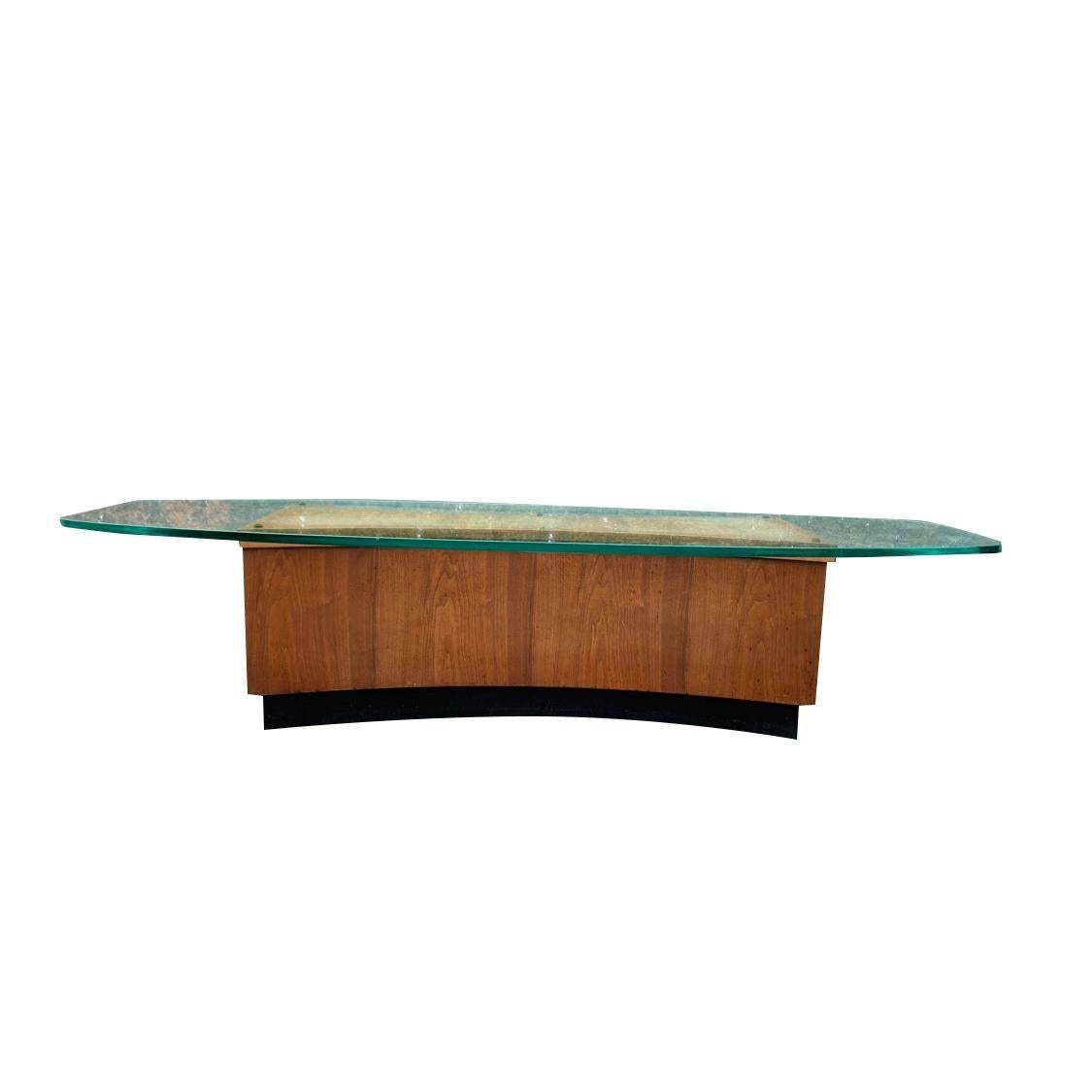 Table basse moderne de style Harvey Probber avec plateau en verre en vente 1