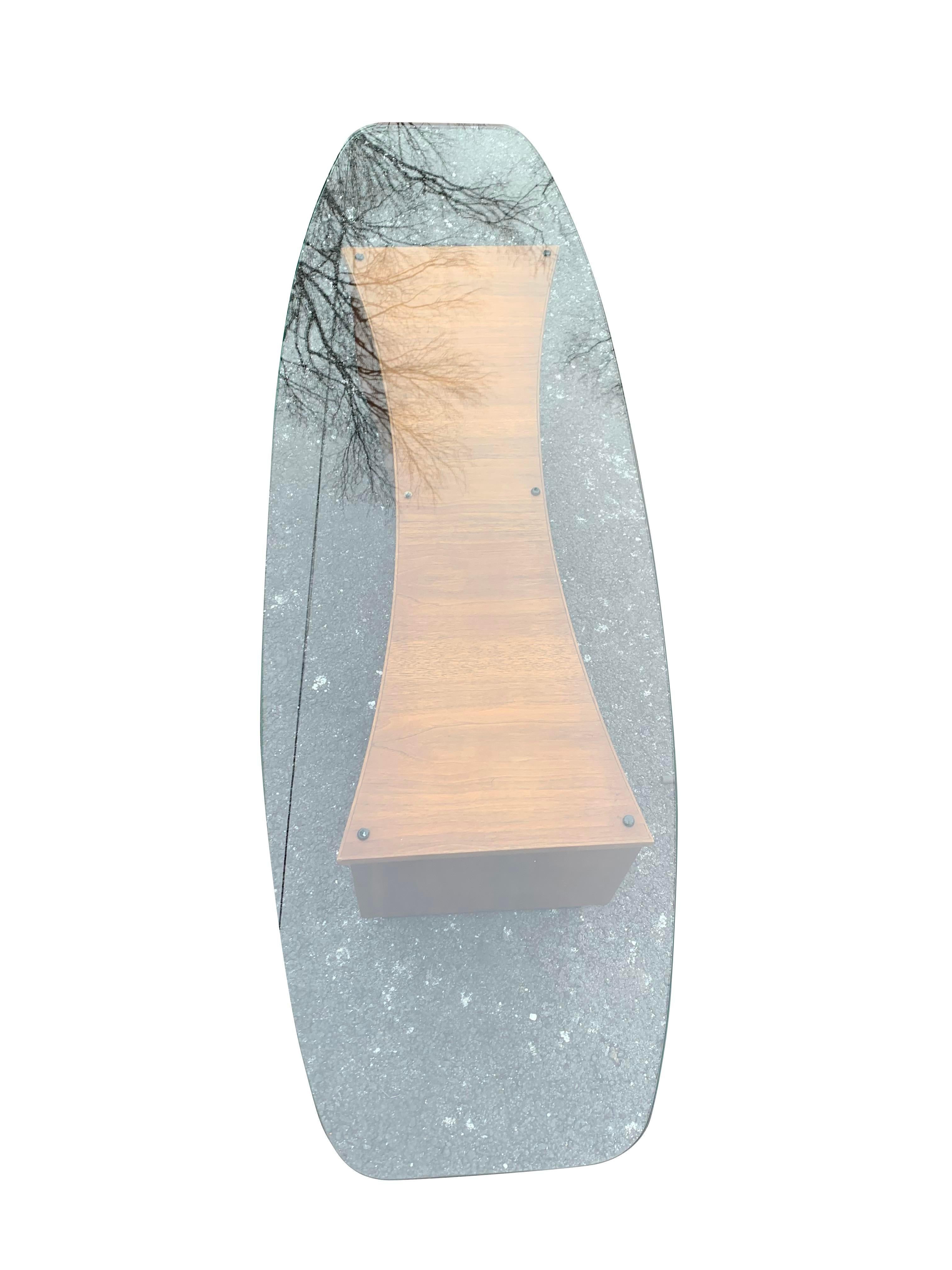 Table basse moderne de style Harvey Probber avec plateau en verre en vente 2