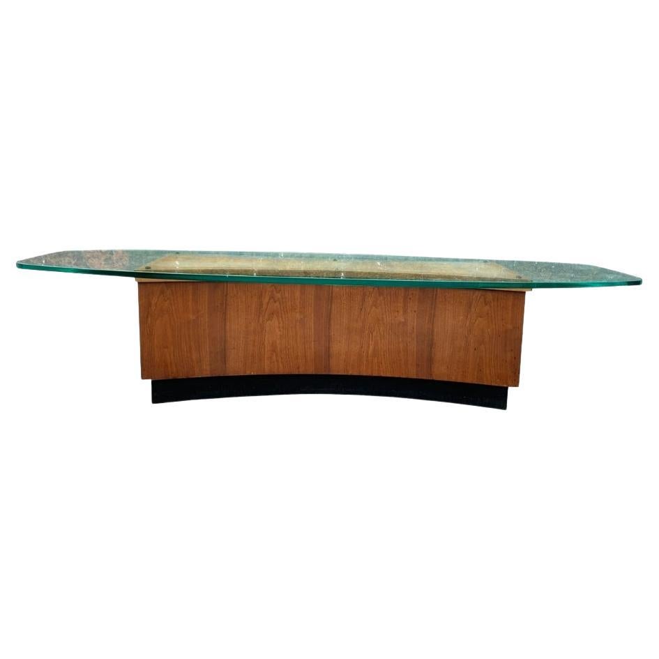 Vintage Harvey Probber Style Modern Free Form Coffee Table With Glass Top
