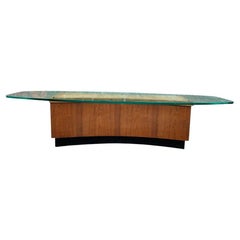 Vintage Harvey Probber Style Modern Free Form Coffee Table With Glass Top