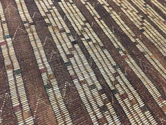 Vintage African Hassira Tuareg Mat Made of Reed & Leather from Silk Road Rug Inc
