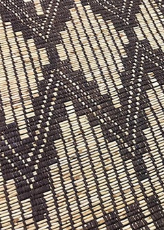 Vintage African Hassira Tuareg Mat Made of Reed & Leather from Silk Road Rug Inc