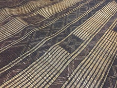 Vintage African Hassira Tuareg Mat Made of Reed & Leather from Silk Road Rug Inc