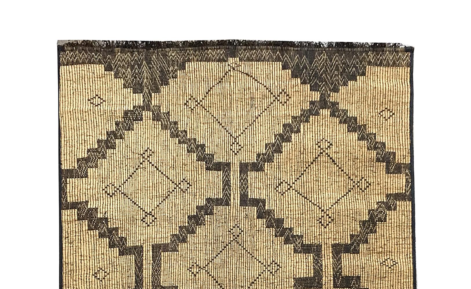 Vintage African Hassira Tuareg Mat Made of Reed & Leather from Silk Road Rug Inc In Good Condition For Sale In Los Angeles, CA