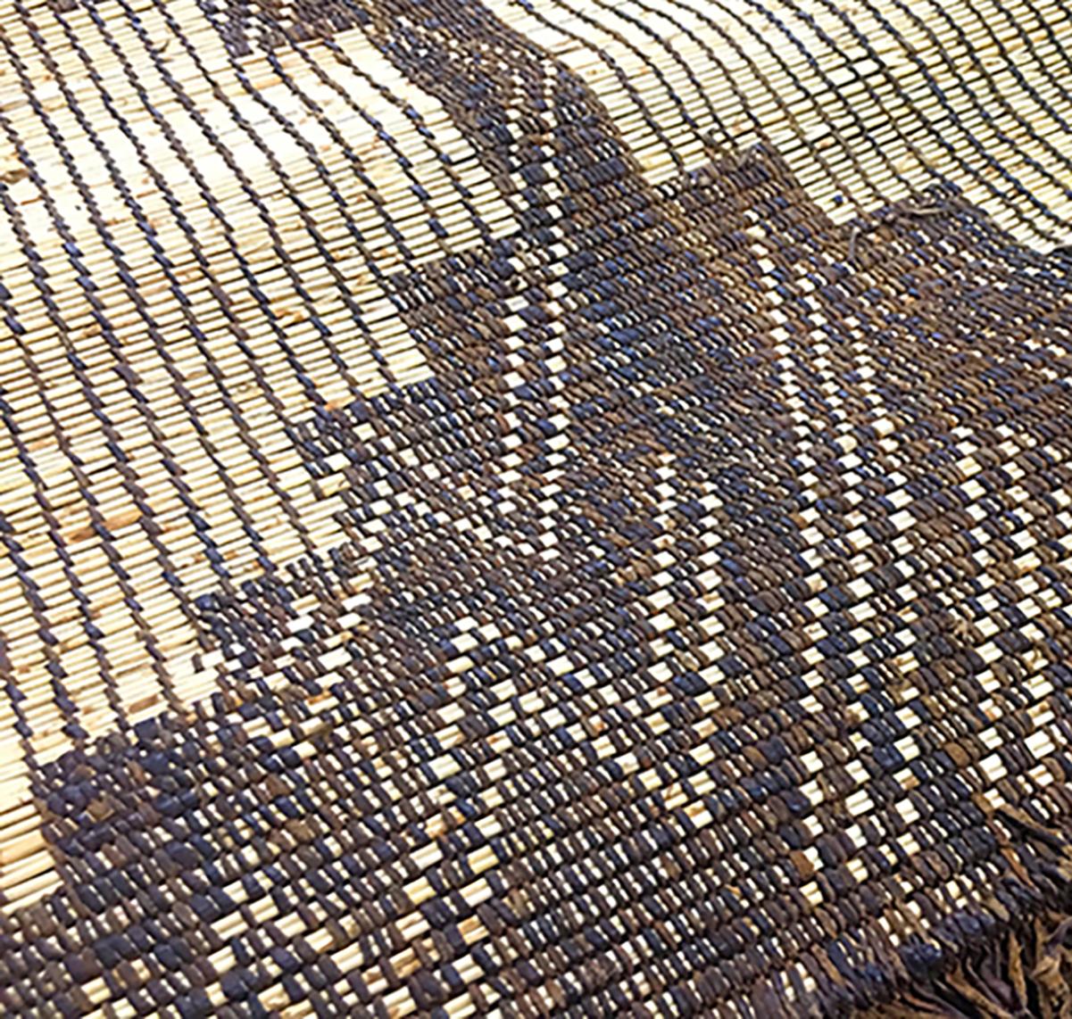 Vintage African Hassira Tuareg Mat Made of Reed & Leather from Silk Road Rug Inc For Sale 1