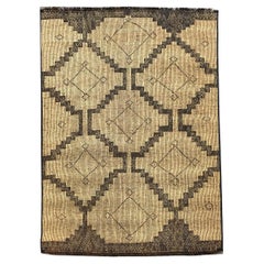 Vintage Hassira Tuareg Mat Made of Reed and Camel Leather