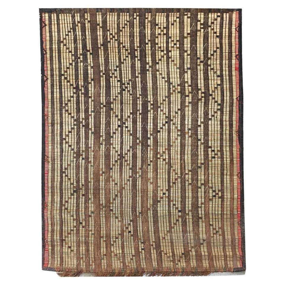 Vintage Hassira Tuareg Mat Made of Reed and Camel Leather For Sale at ...