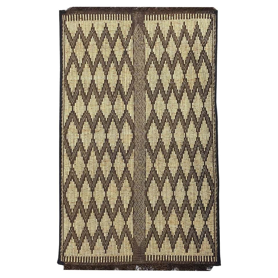Vintage Hassira Tuareg Mat Made of Reed and Camel Leather For Sale at ...