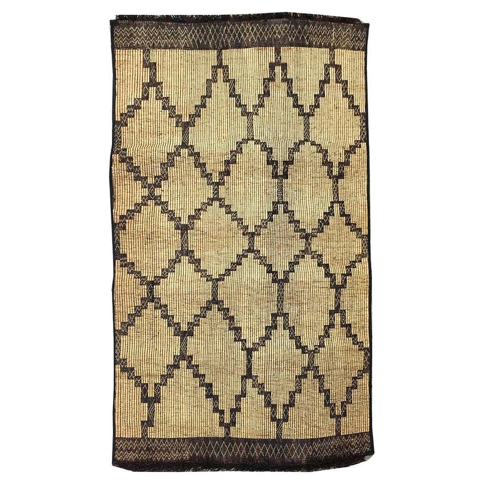 Vintage Hassira Tuareg Mat Made of Reed and Camel Leather For Sale at ...