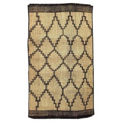 Vintage Hassira Tuareg Mat Made of Reed and Camel Leather