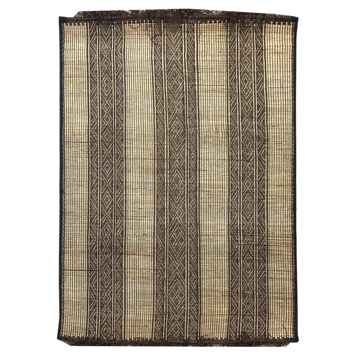Vintage Hassira Tuareg Mat Made of Reed and Camel Leather