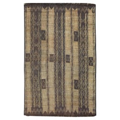 Vintage Hassira Tuareg Mat Made of Reed and Camel Leather