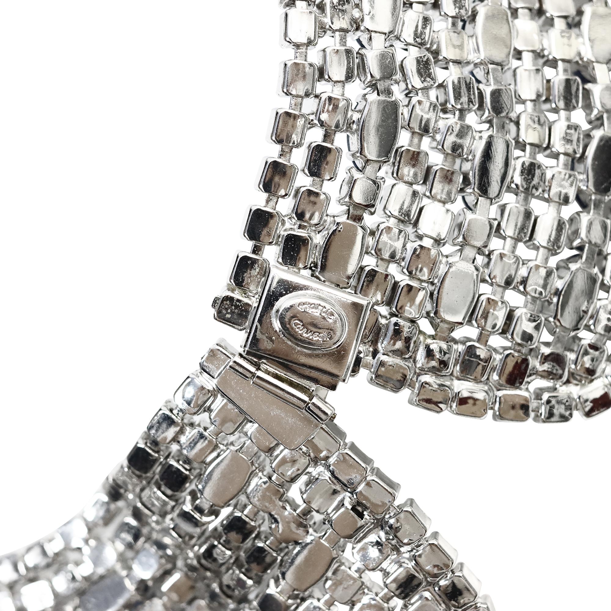 Hattie Carnegie Collier ras du cou large vintage en diamants et saphirs, c. 1960 Unisexe en vente