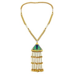 Vintage Hattie Carnegie Egyptian Revival Inspired Necklace 1960s