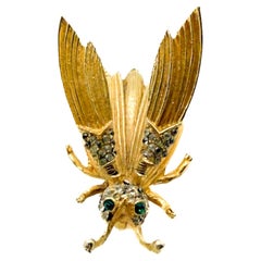 Vintage Hattie Carnegie En- tremblant Bug Brooch 1950s