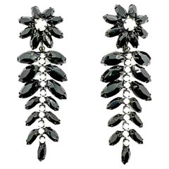 Pendientes Vintage Hattie Carnegie Monocromos Florales 1960s