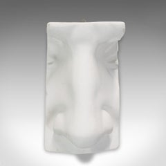 Vintage Haut Relief Sculpture, English, Plaster, Portrait, Nose, 20th Century