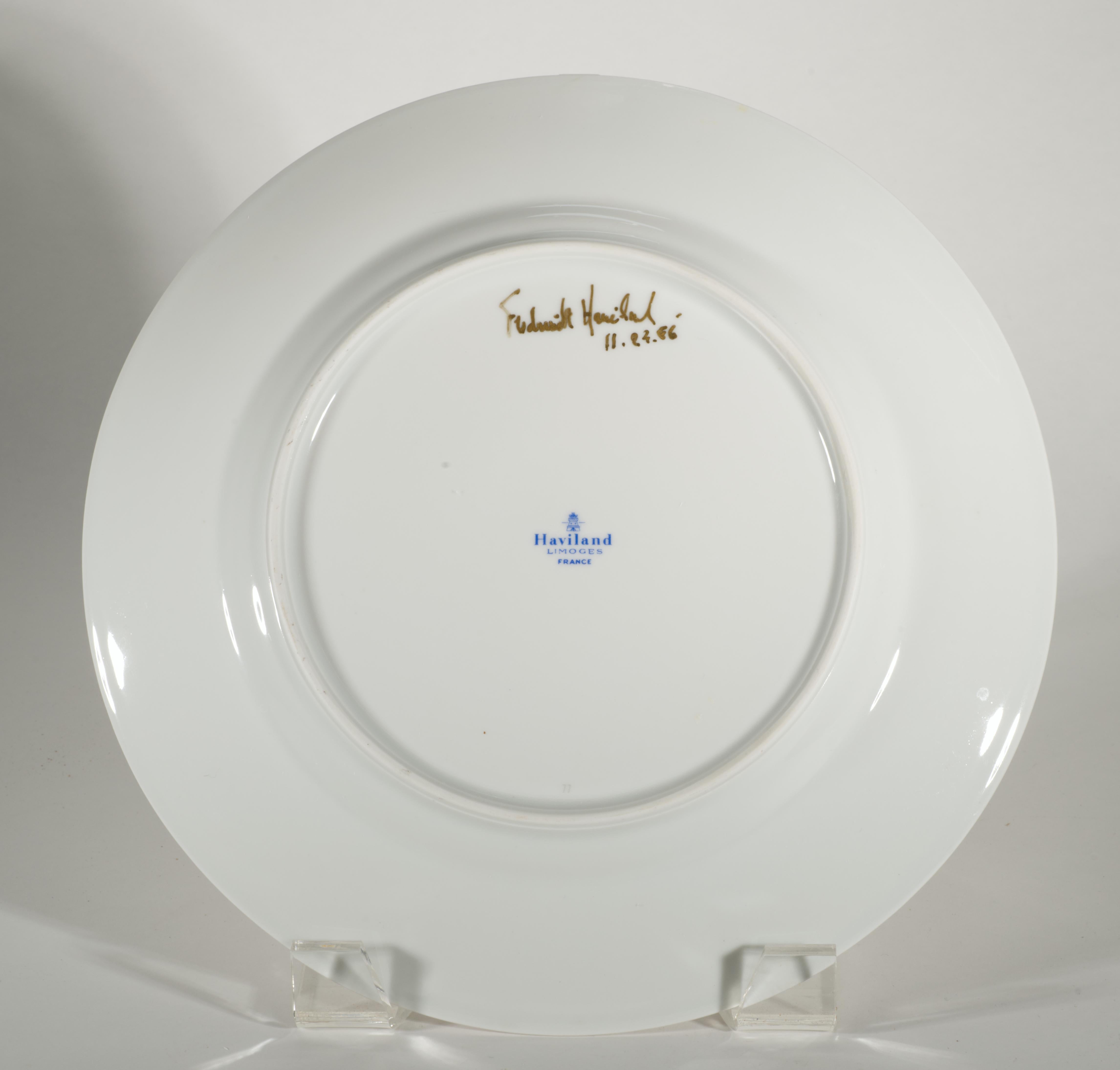 Vintage Haviland Limoges Juego de 4 Platos de Cena + 4 de Ensalada Patrón Rivoli Hecho a mano en venta