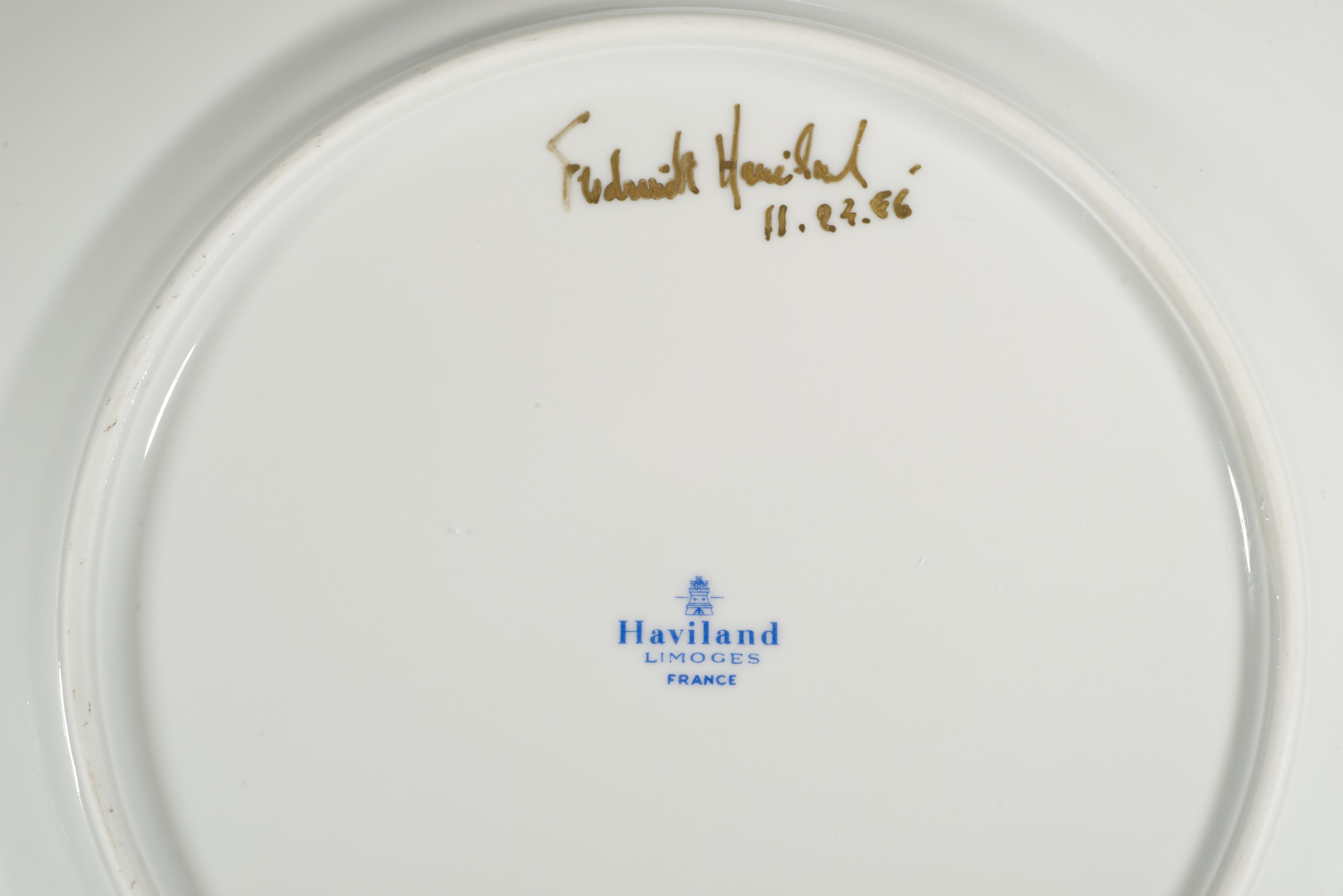 Vintage Haviland Limoges Juego de 4 Platos de Cena + 4 de Ensalada Patrón Rivoli en Bueno estado para la venta en Clifton Springs, NY