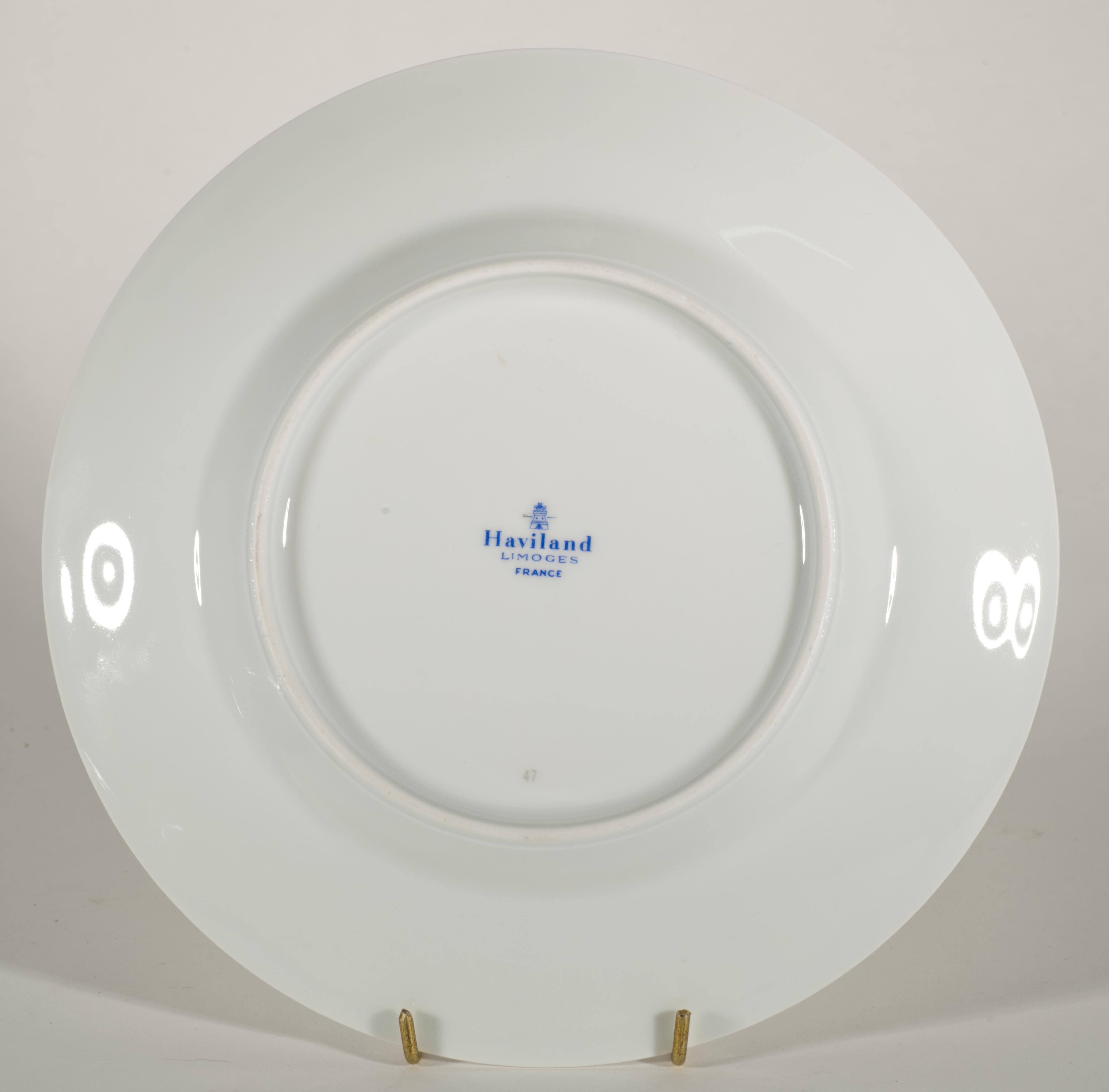 Vintage Haviland Limoges Juego de 4 Platos de Cena + 4 de Ensalada Patrón Rivoli siglo XX en venta