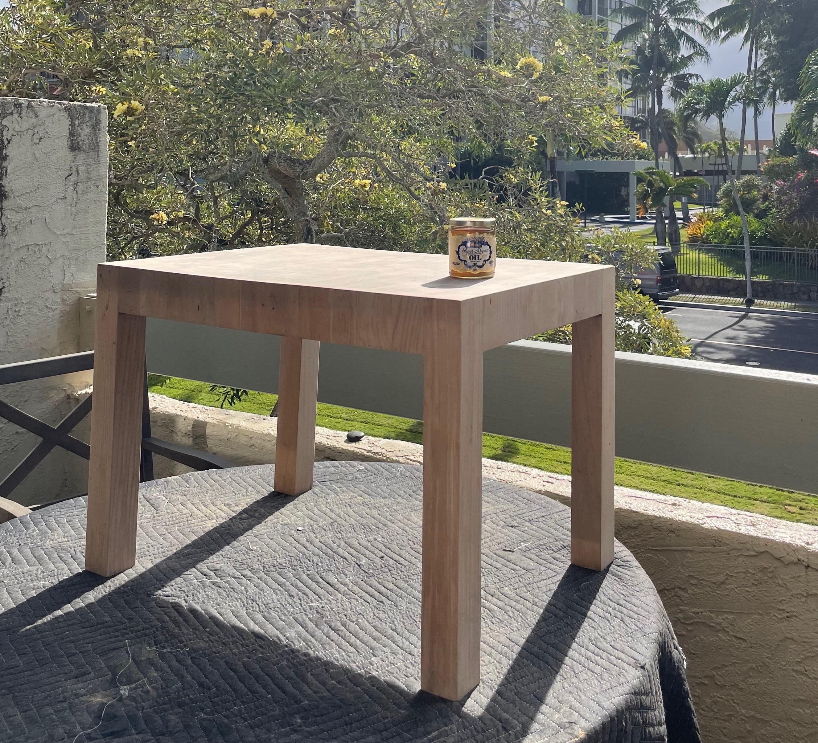 Vintage Hawaiian Modernist Custom Made Butcher Block End Grain Side Table 5