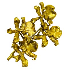 Vintage HAWAIIAN REALITIES signed gold plated modernist designer brooch