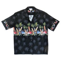 Vintage Hawaiian Shirt, Surfboards and Woodies Motif, Men's 2X-Large