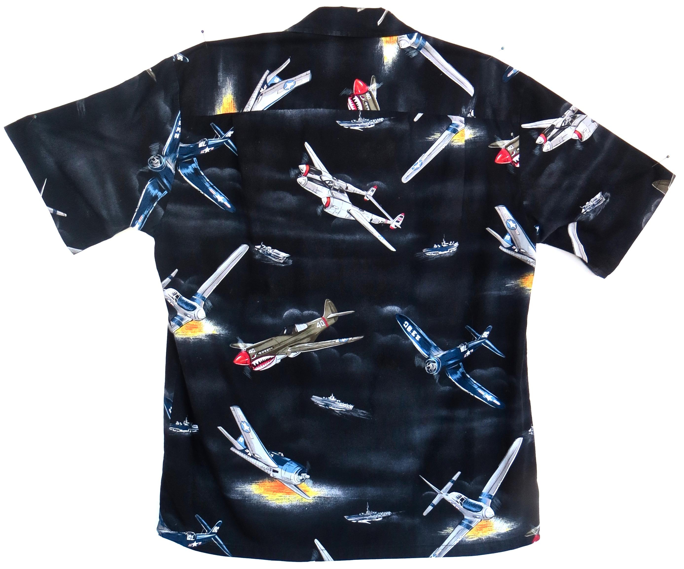 Vintage Airplane Plane Aircraft Mens Hawaiian Shirt