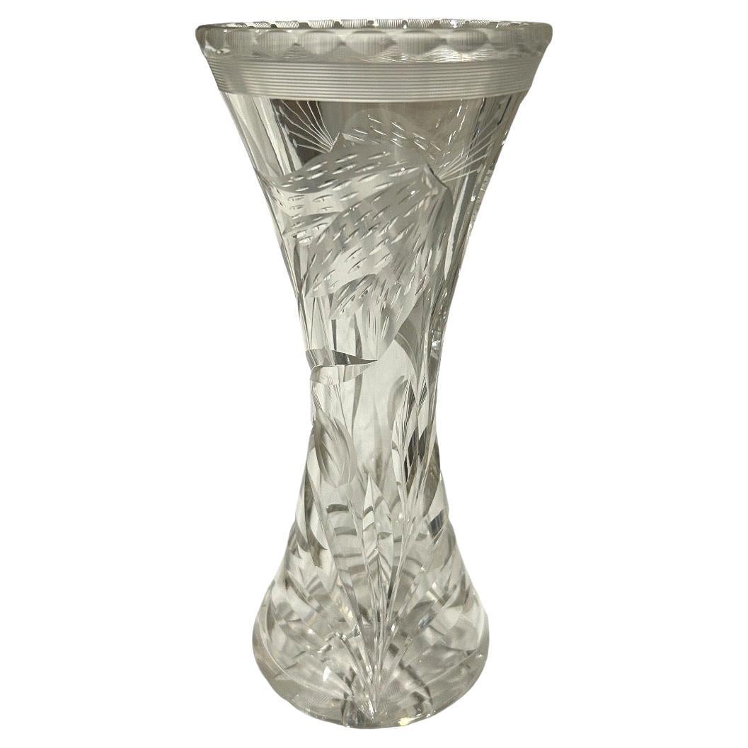 Antique American Brilliant Cut Glass Vase by Hawkes For Sale at 1stDibs