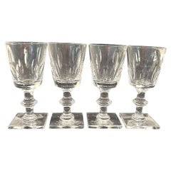 Antique Hawkes Hand Cut Crystal Wine Glasses (Set of 4)