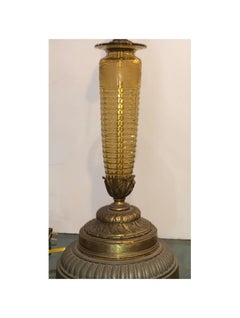 Hawkes, Paarpunkt-Tischlampe aus Bernsteinkristall, 1930er-Jahre