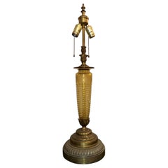 Lampada da tavolo vintage Hawkes Pairpoint in cristallo ambrato, anni '30