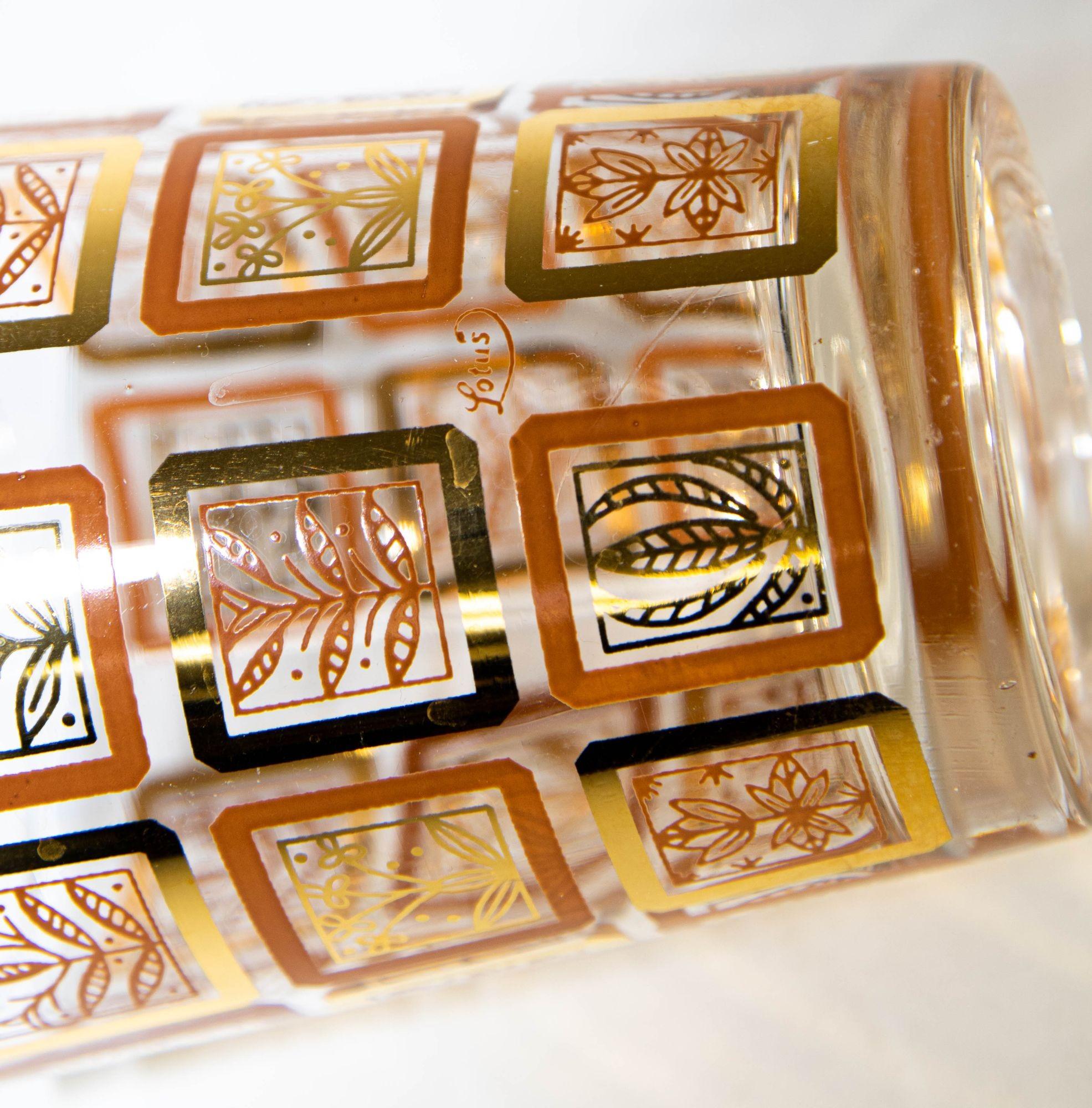 Vintage Hazel Atlas Loto Otoñal Beber Rock Cóctel Vaso Único en Bueno estado para la venta en North Hollywood, CA
