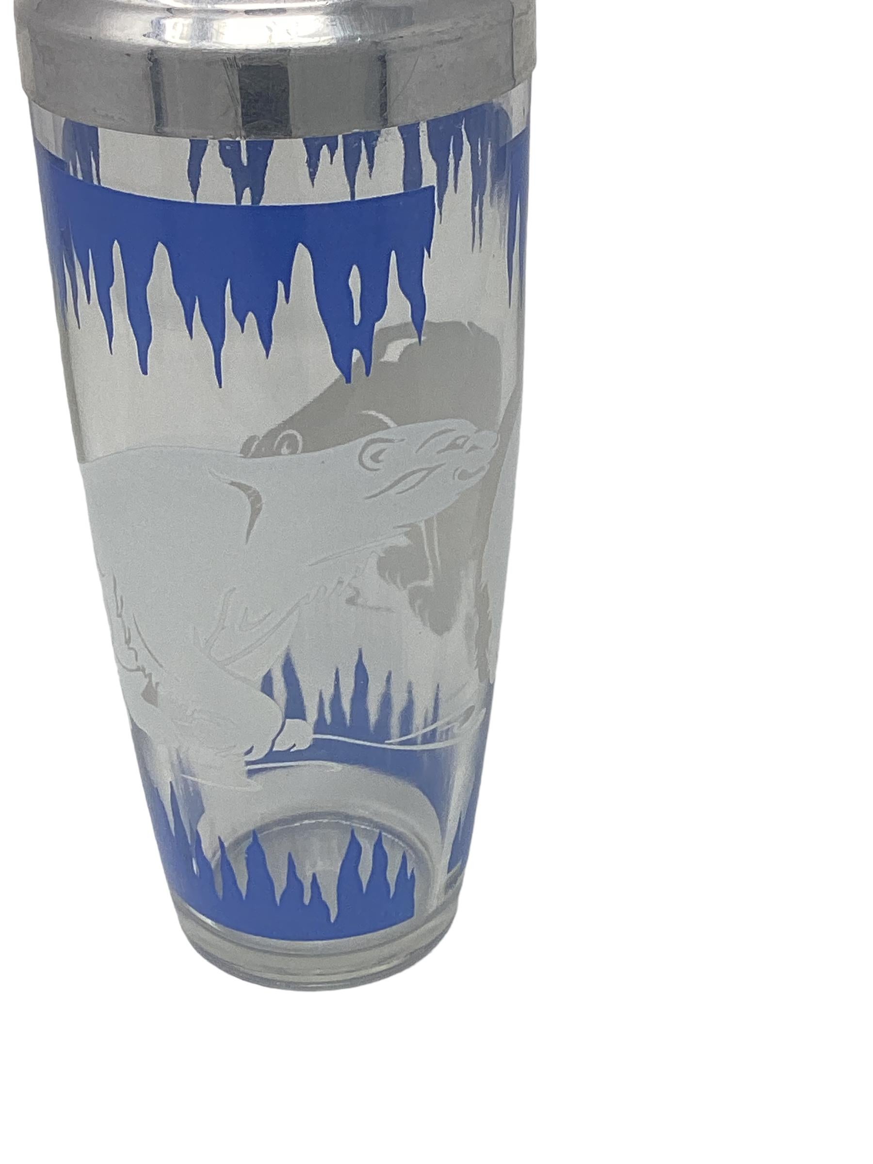 Vintage Polar Bear-Cocktailshaker aus Hazel-Atlas mit Bärenmotiv (amerikanisch) im Angebot