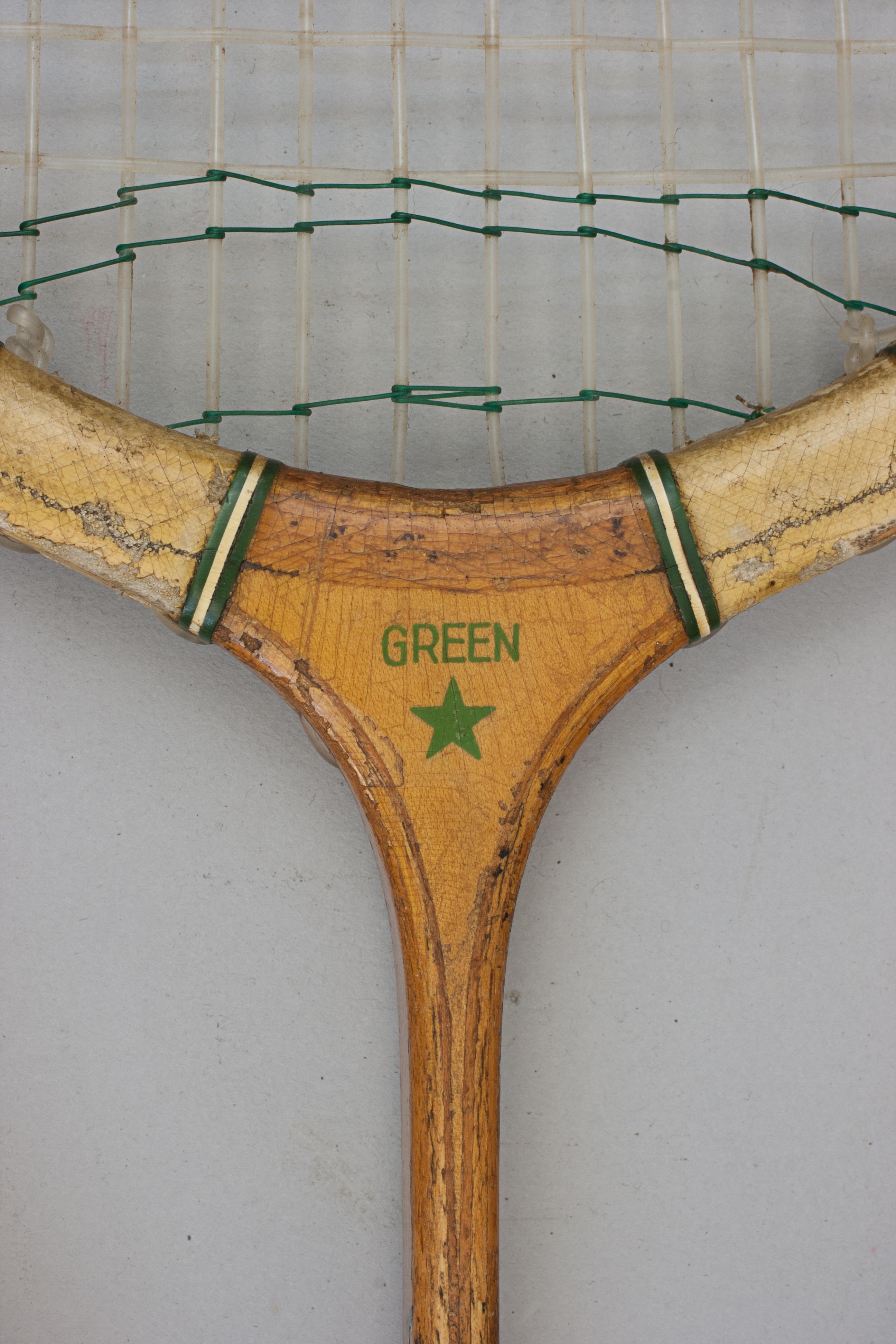 Vintage Hazell Streamline Green Star Tennis Racket For Sale 4