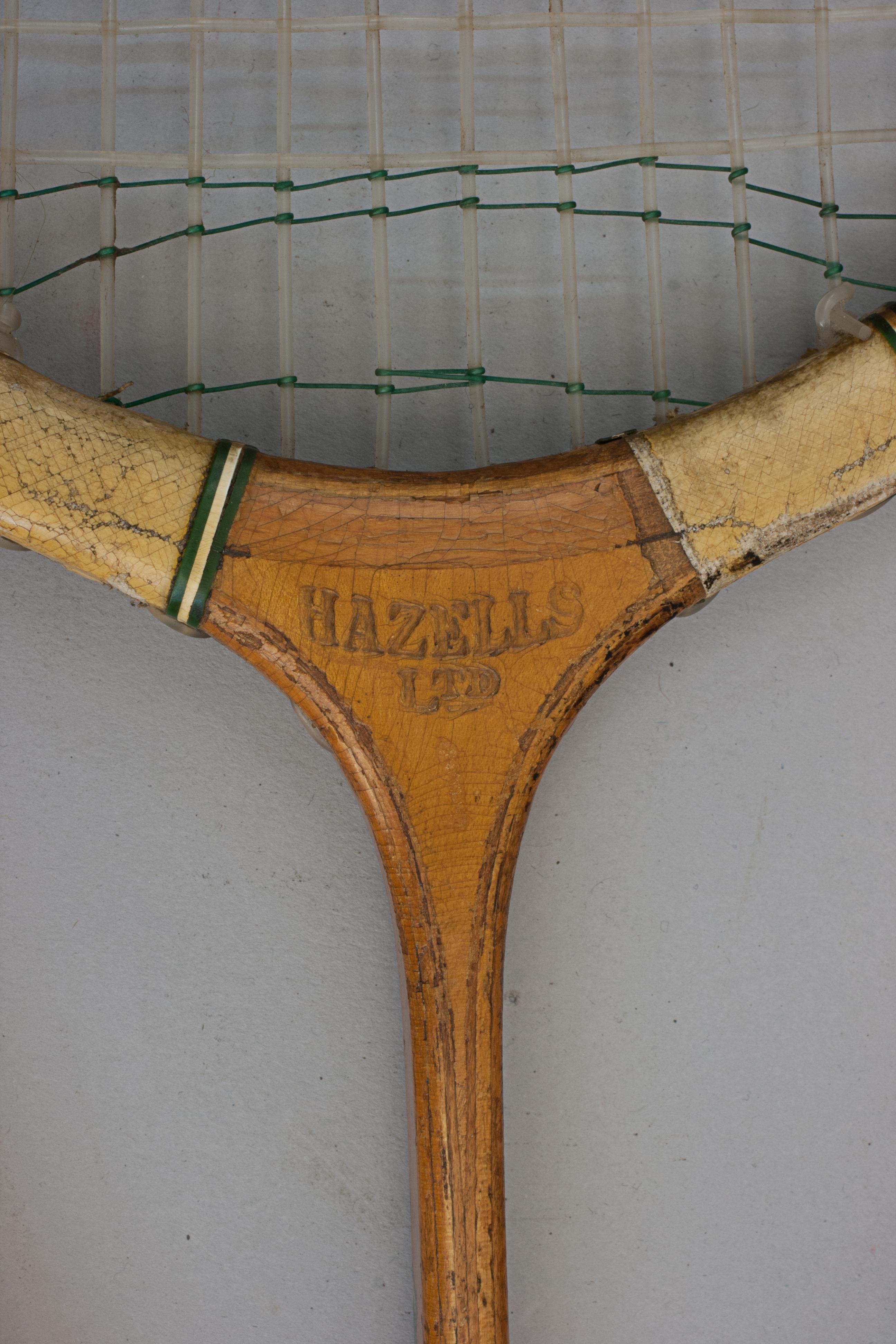 Vintage Hazell Streamline Green Star Tennis Racket For Sale 5