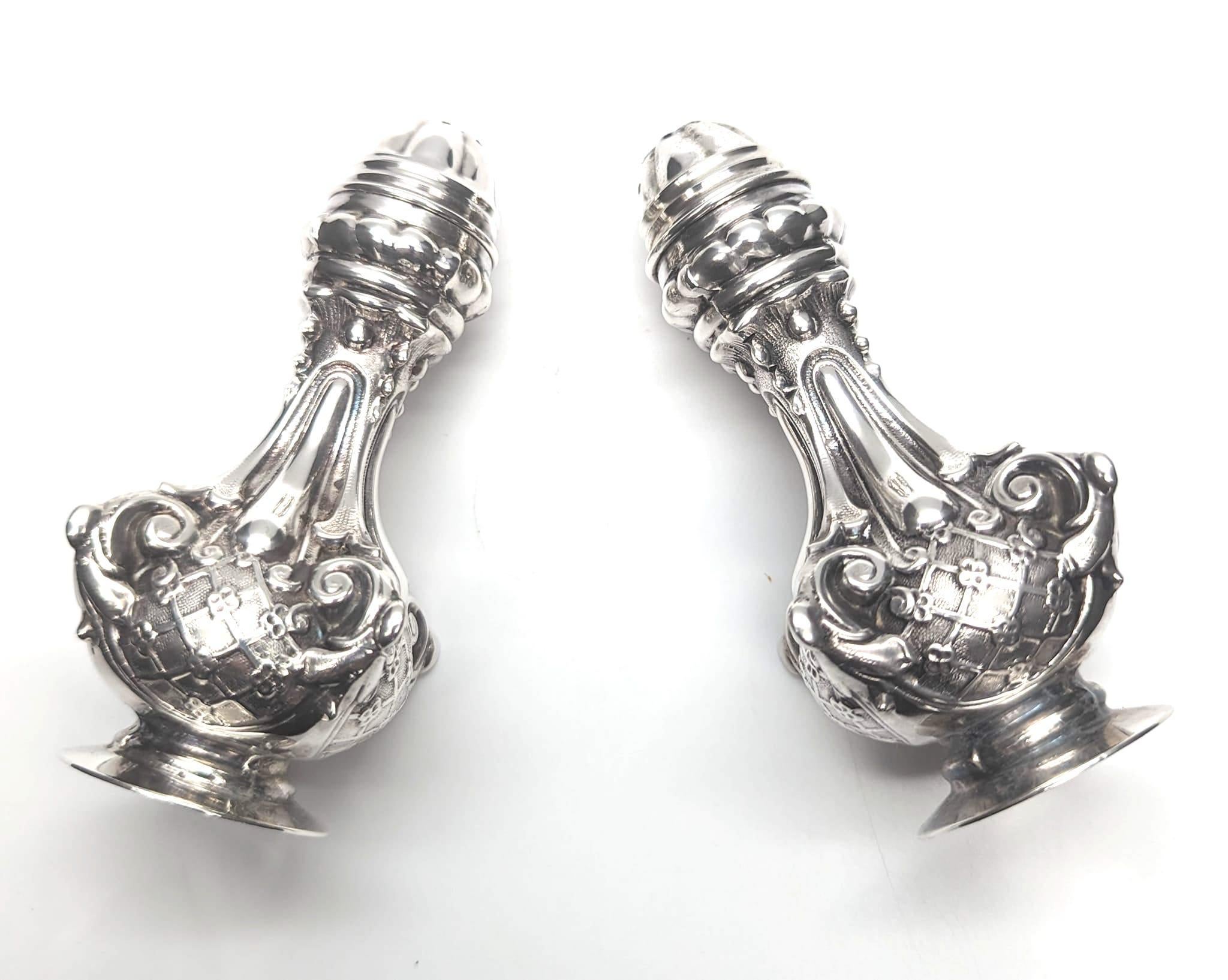 Unknown Vintage Hazorfim Sterling Silver Salt & Pepper Shakers, a Pair For Sale