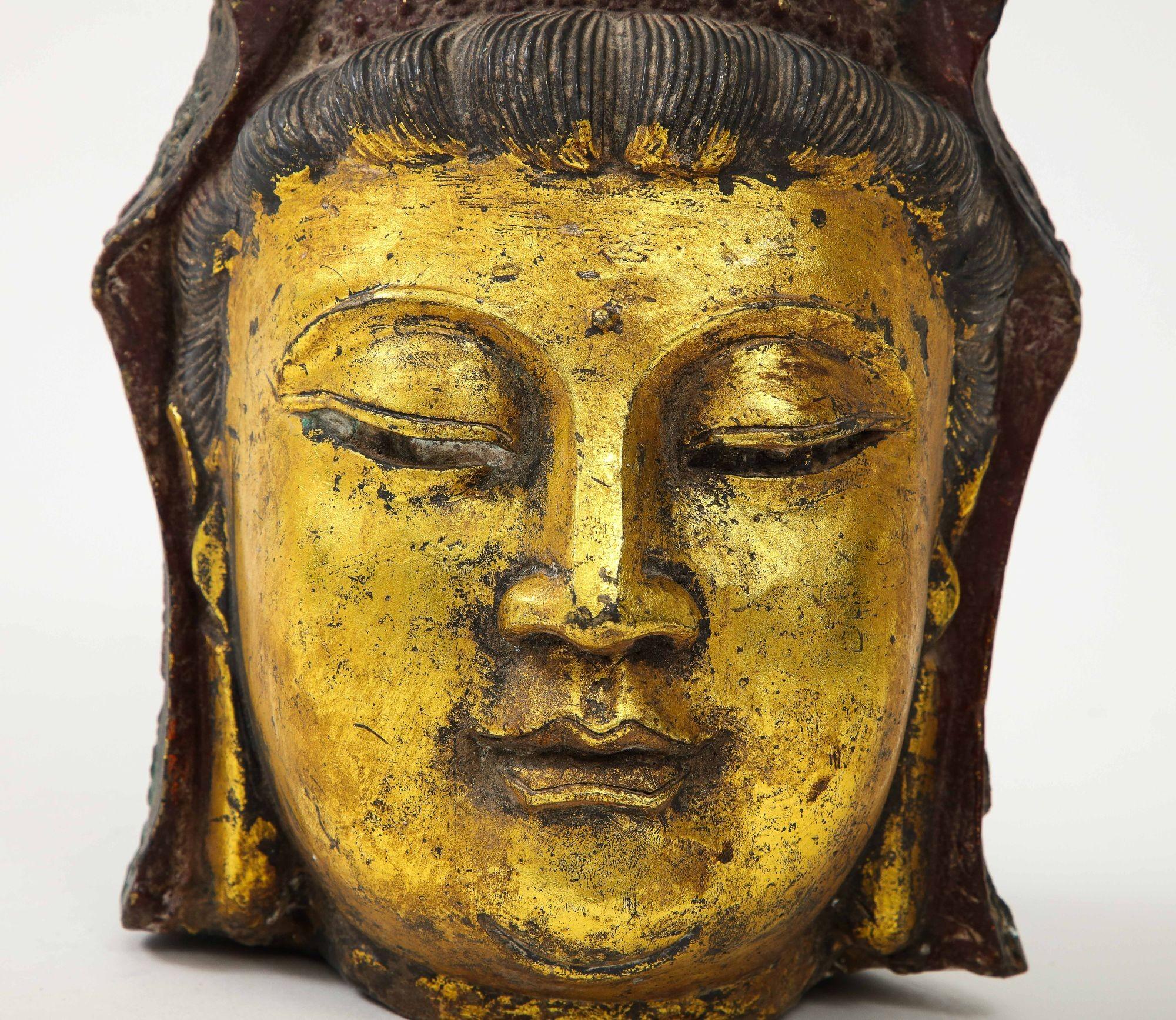 Qing Testa di Quan Yin vintage in vendita