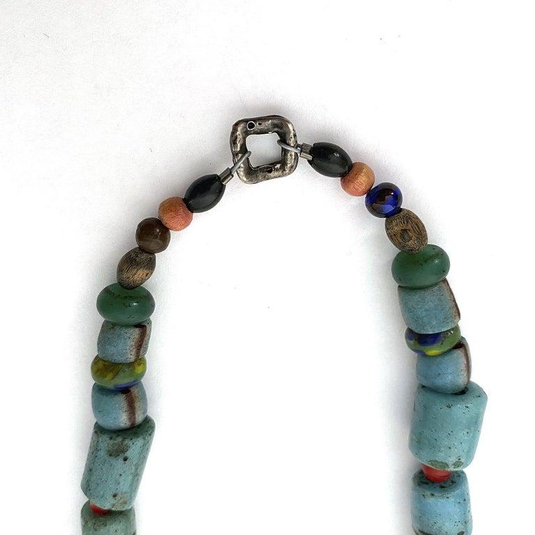 Women's or Men's Vintage Headhunter Brass and Trade Bead Necklace, Nagaland For Sale