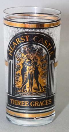 Vintage Hearst Castle Collectible Highball Glass with the 3 Graces San Simeon CA